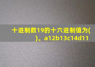 十进制数19的十六进制值为( )。a12b13c14d11